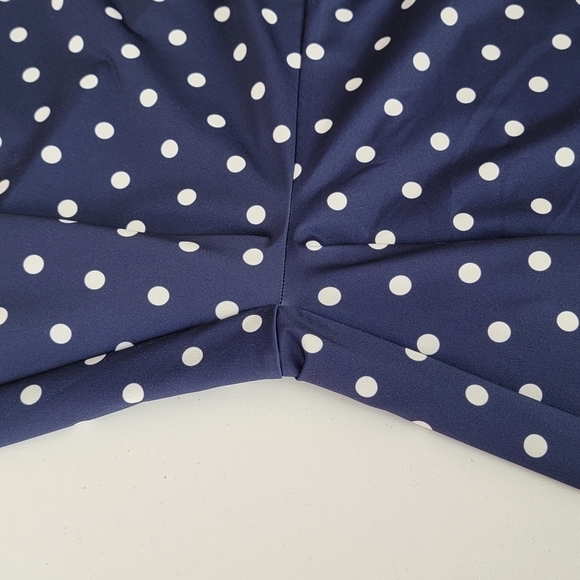 Lands' End Navy Deep Sea Polka Dot‎ Swim Cover Up/Casual Pants Sz L (14-16) - Picture 6 of 8